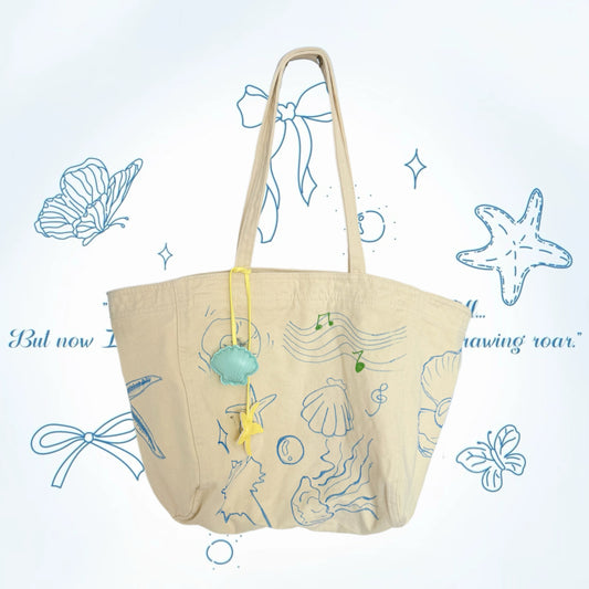 Hand-Painted Canvas duffle bag – Dive into a Dreamy Seascape