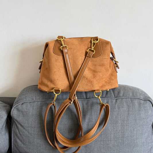 Back view and adjustable straps of cute aesthetic plushie backpack.