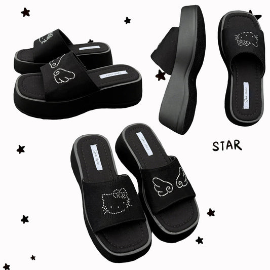 HelloKitty Black Heightening Sandals
