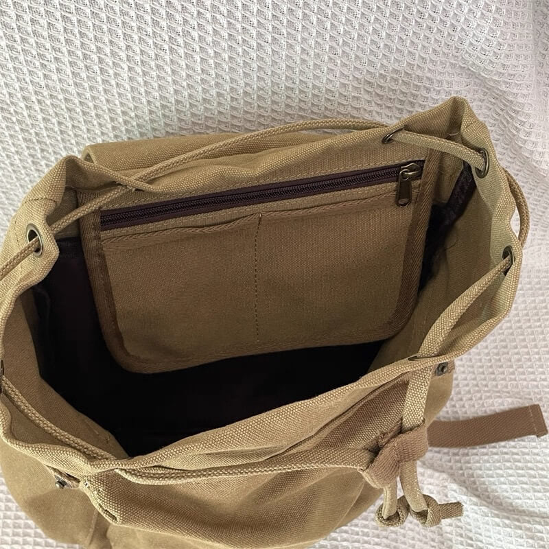 The Scholar Bear Backpack – Vintage-Inspired Canvas Rucksack